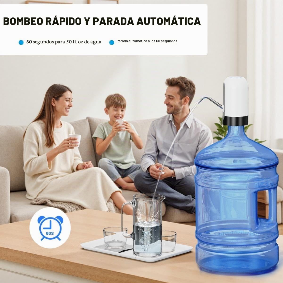 “Bomba Dispensadora Eléctrica de Agua Recargable”
